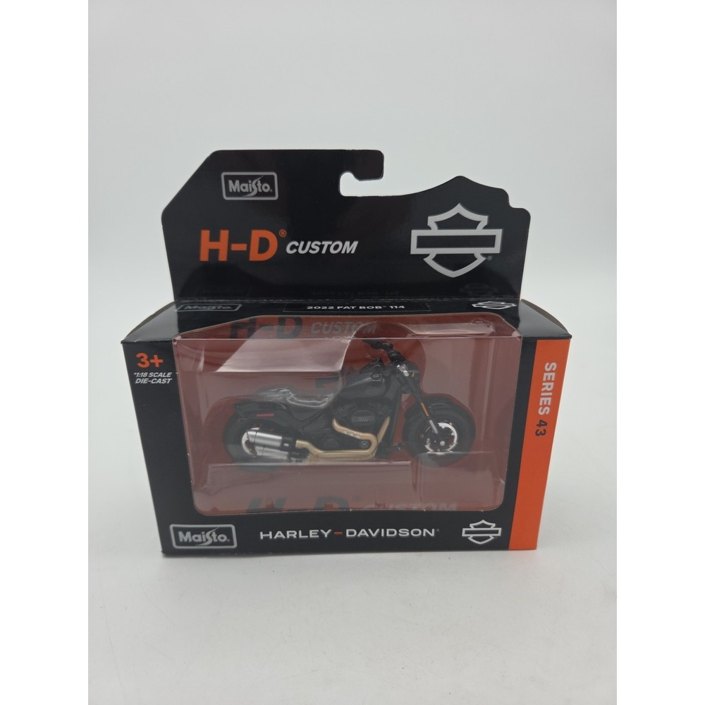 Maisto Harley Davidson 2022 Black Fat Bob 114 Series 43 1:18 die cast